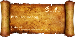 Buella Adony névjegykártya